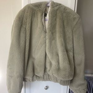 Forever 21 Furry Hooded Jacket